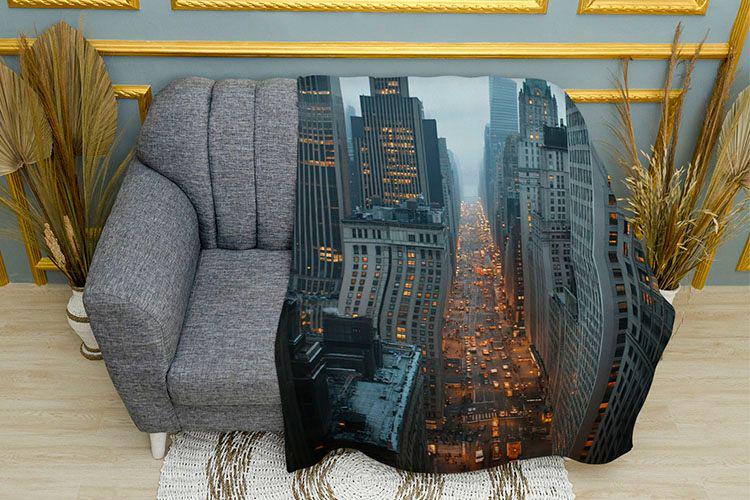 Плед 3D Skyscrapers of the metropolis плюш одношаровий 135х150 см (114307)