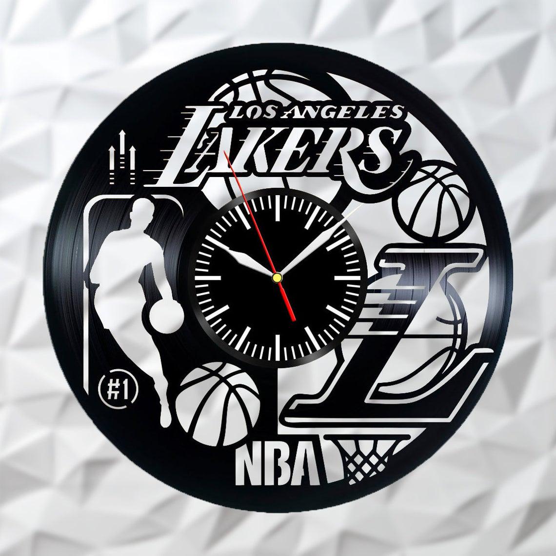 Часы настенные Лос-Анджелес Лейкерс 2322 из виниловой пластинки