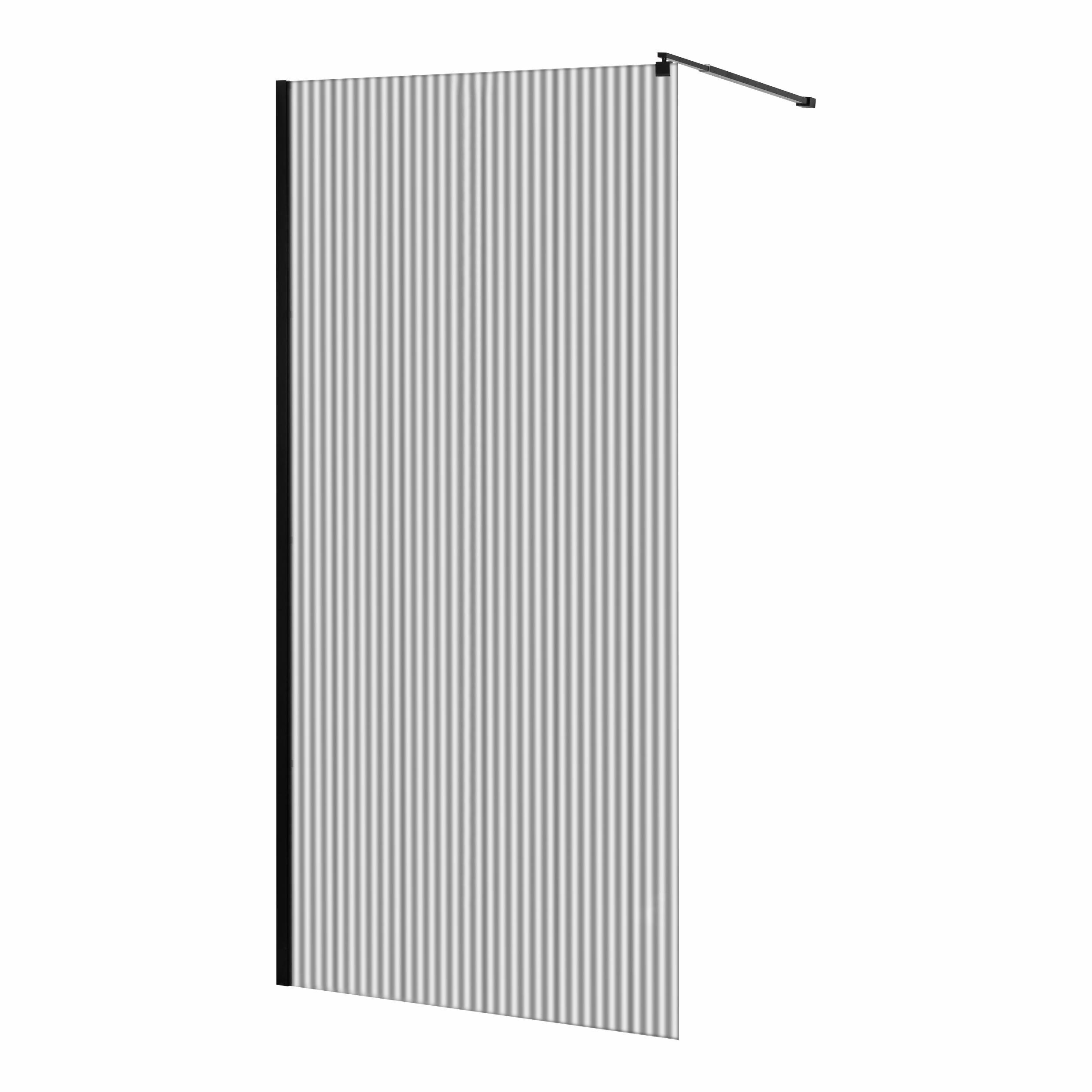 Душевая стенка с держателем Imprese Walk-In s09111004MV 110x200 см профиль Черный (229562)