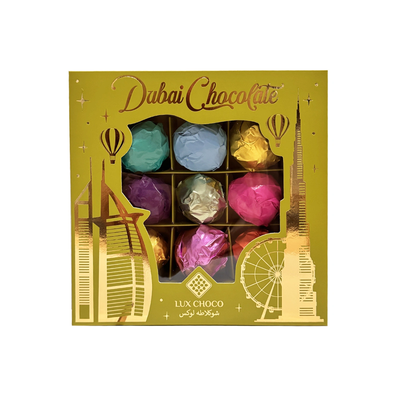 Конфеты дубайские LUX CHOCO GREEN 340 г 9 вкусов (38904531)