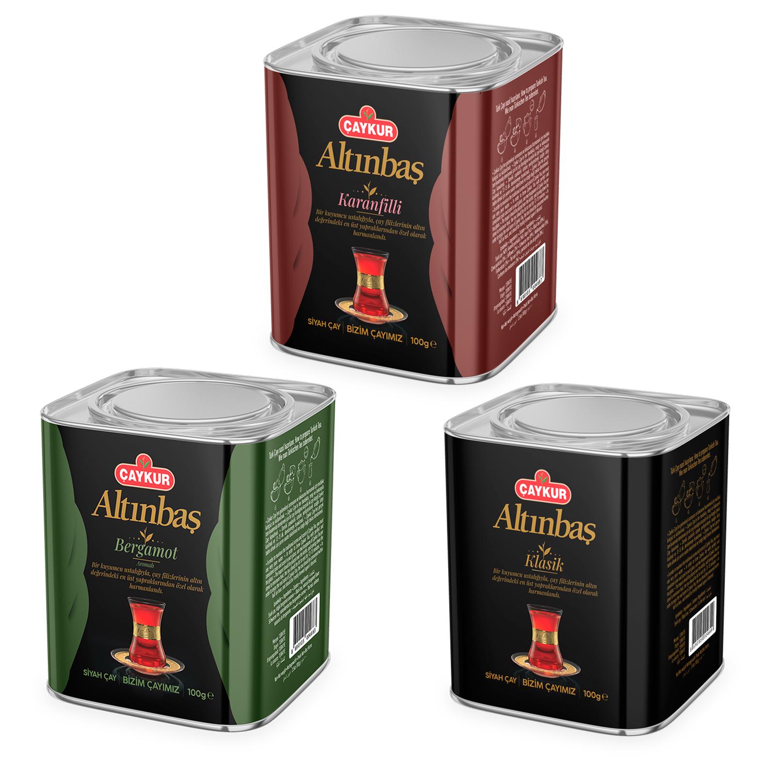 Набор чай турецкий черный CAYKUR Altınbas Классик/Гвоздика/Бергамот по 100 г (0046633) Набор чай турецкий черный CAYKUR Altınbas Классик/Гвоздика/Бергамот по 100 г (0046633)