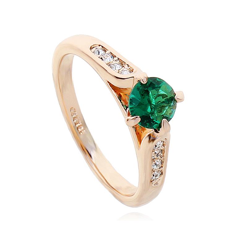 Кольцо с кристаллами Сваровски 090779b Italina р. 17 Белый/Зеленый