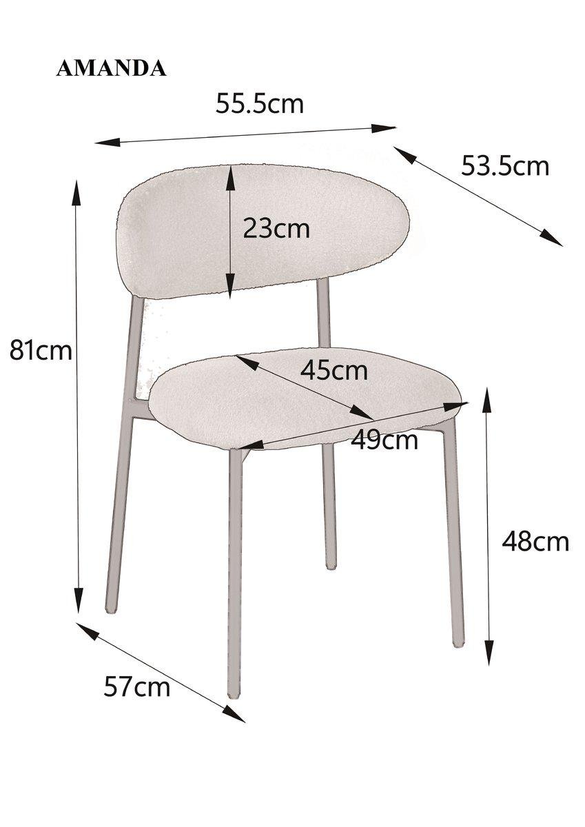 Стул Intarsio Amanda ткань Черный/Белый (AMANDAWH) - фото 4 Стул Intarsio Amanda ткань Черный/Белый (AMANDAWH) - фото 4