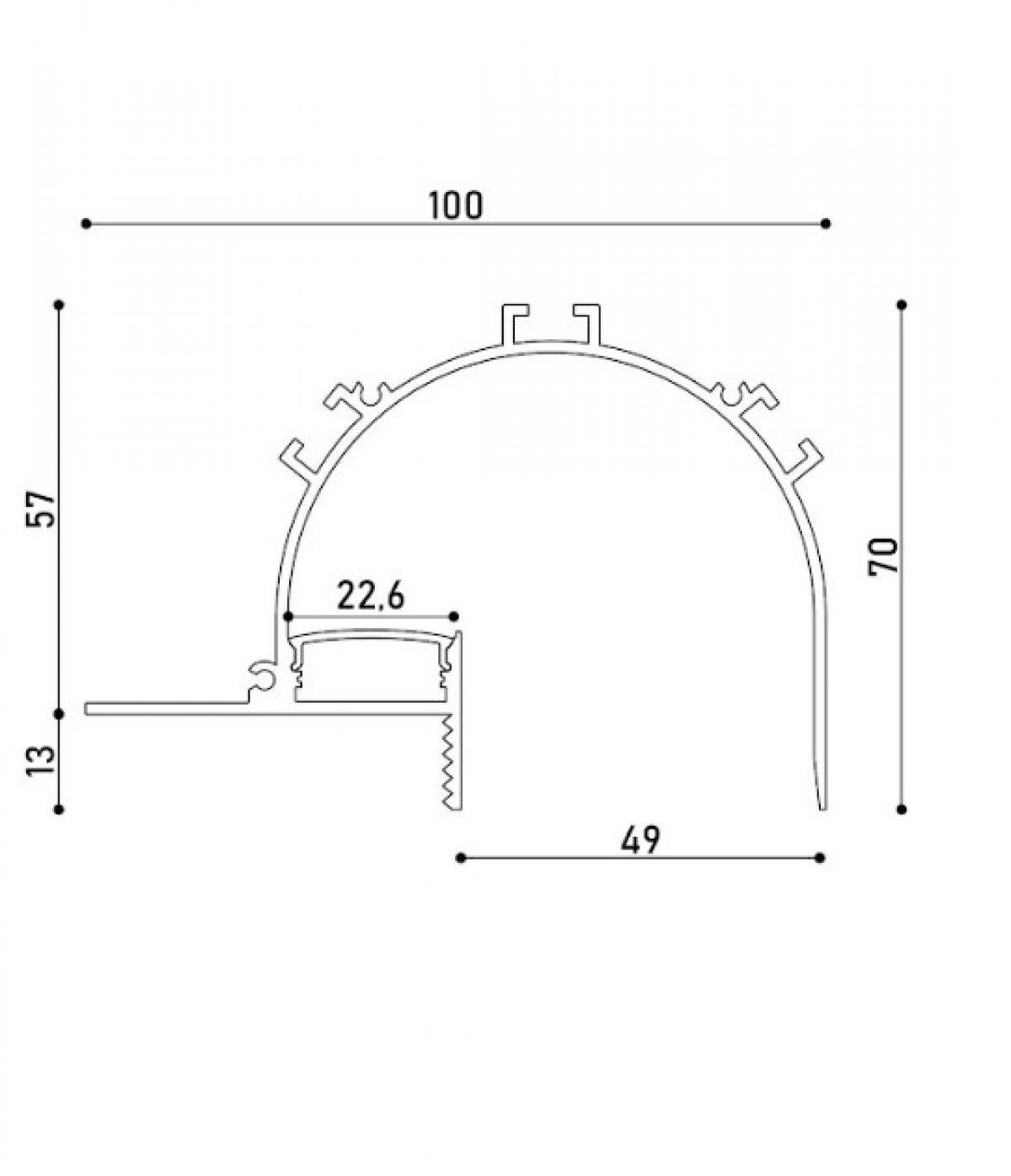 Профіль LED врізний Kloodi KLP078 3 WH ефект тіньового шва з розсіювачем PC 3 м Білий (13535876) - фото 2