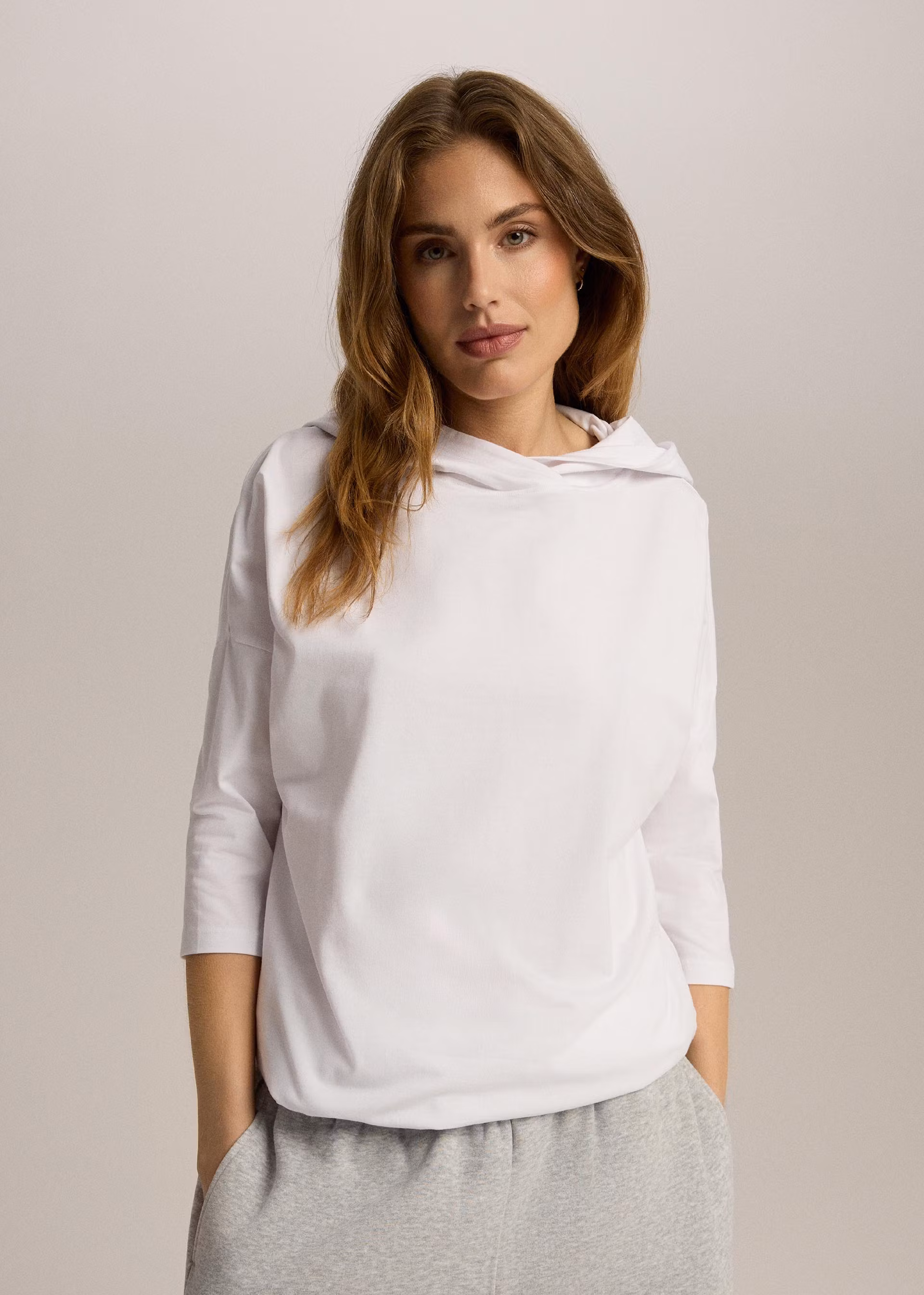 Лонгслив женский Diverse OPENLY с капюшоном S Белый (5905384176370)