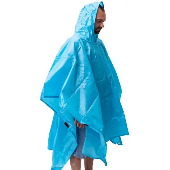 Дощовик-пончо захисний з капюшоном One size Блакитний (LU-029BL) - фото 3
