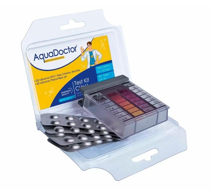 Тестер для бассейна AquaDoctor mini Cl/pH в таблетках 20 тестов