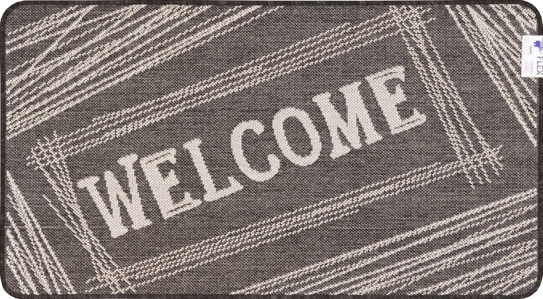 Коврик придверный Karat Flex 19158/80 0.67x1.20 м прямоугольный Черный/Серый (00-00010034)