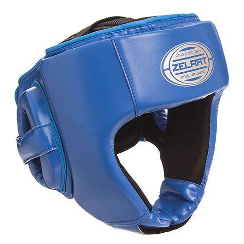 Шлем боксерский Zelart BO-1362 открытый M Синий/Серебряный (37363088)
