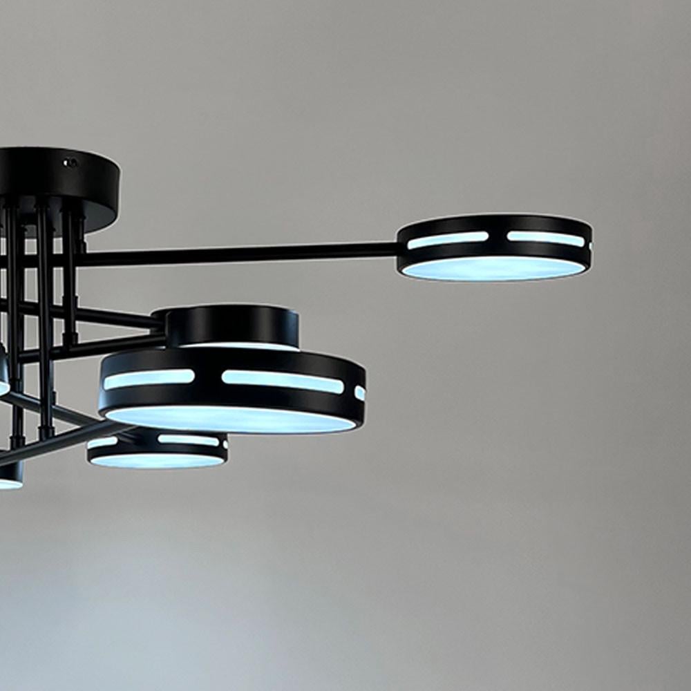 Люстра стельова на 5/5 світлових кругів Ø 90 см Чорний (77031/5/5 BK) - фото 7