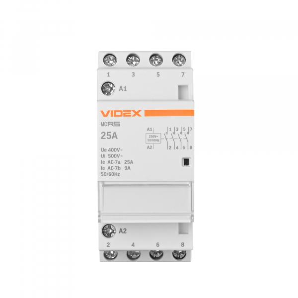 Контактор модульний Videx 4п 25А 4НВ (VF-RS-MC4O-25) - фото 2 Контактор модульний Videx 4п 25А 4НВ (VF-RS-MC4O-25) - фото 2