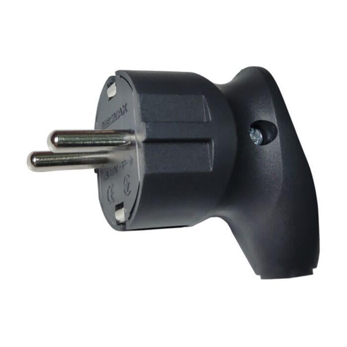Вилка штепсельна кутова Neomax NX1105 з заземленням Чорний (27849126) Вилка штепсельна кутова Neomax NX1105 з заземленням Чорний (27849126)