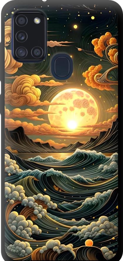 Чехол на Samsung Galaxy A21s A217F Арт волны (6332b-1943-42517)
