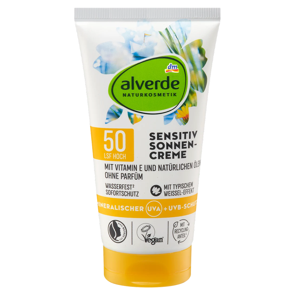 Крем солнцезащитный Alverde Naturkosmetik Sensitive OF 50 для чувствительной кожи 75 мл (EPI-15102025-156)