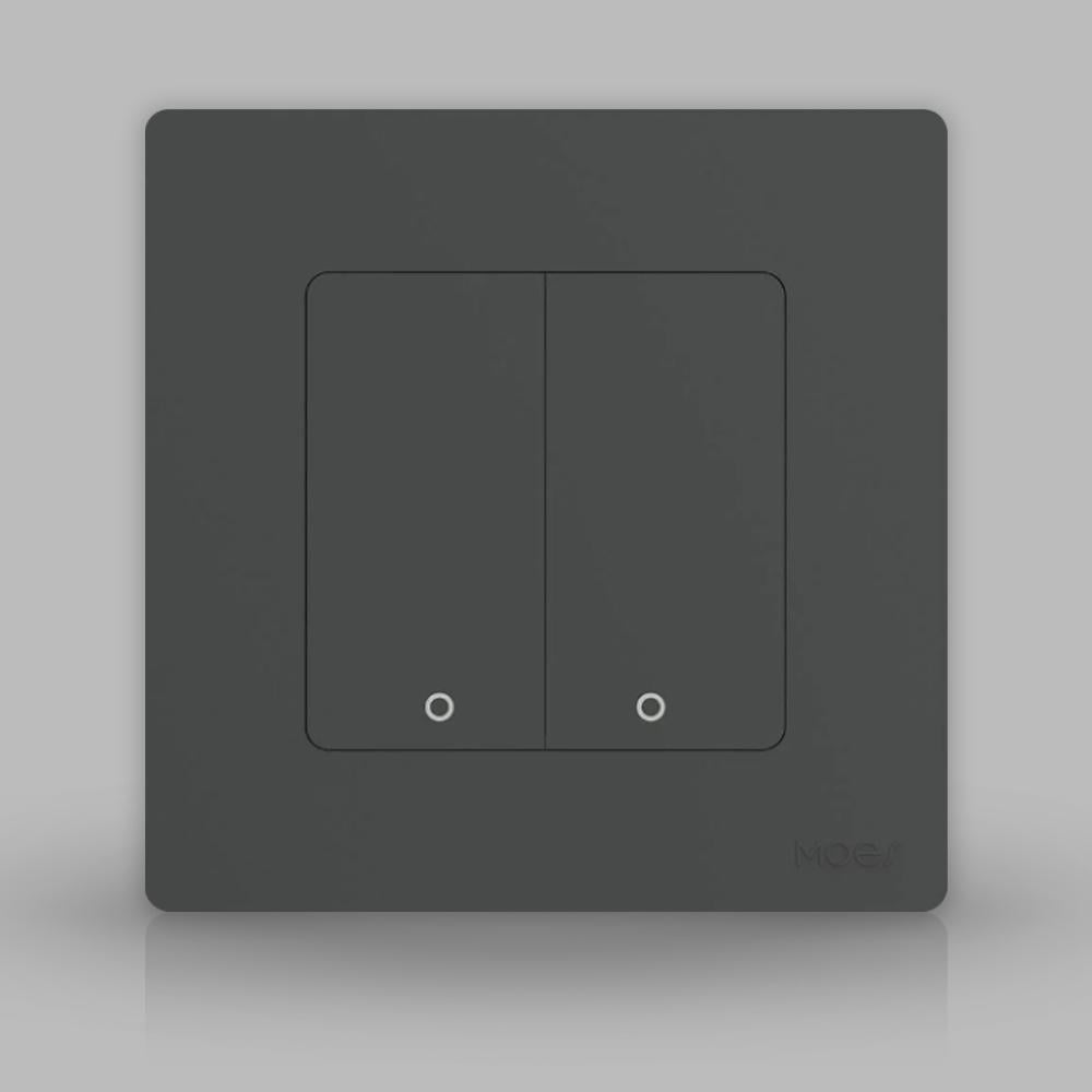 Выключатель Tuya smart Zigbee MOES Star Ring 2 клавиши Серый
