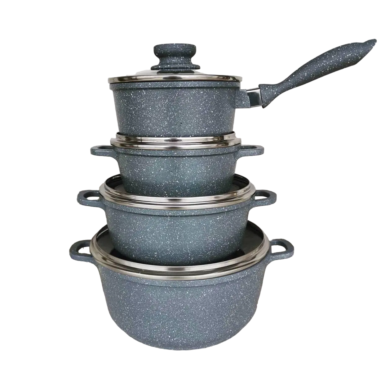 Набор посуды Edenberg EB-9181 мраморное покрытие с крышками 8 предметов (57-46-EB-9181)