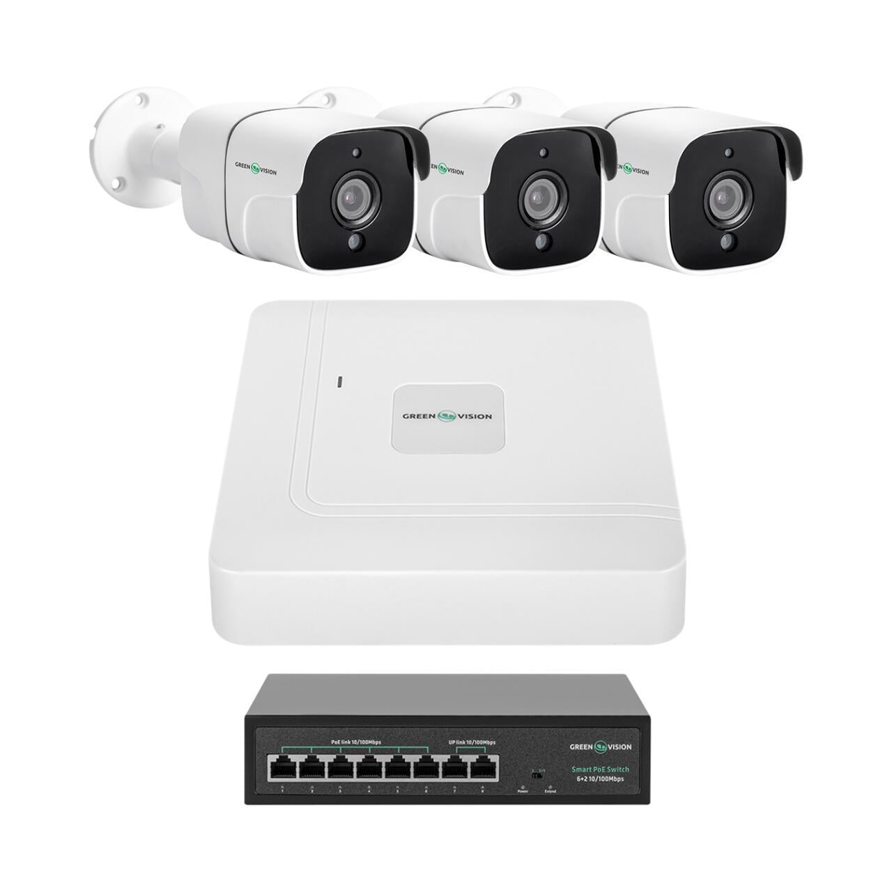 Комплект видеонаблюдения GV-IP-K-W86/03 5MP на 3 камеры 