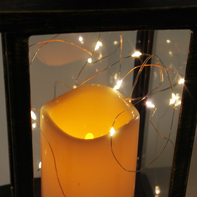 Свічник-ліхтар зі свічкою LED і гірляндою OR-PL6020-1 Чорно-золотий (45467) - фото 3 Свічник-ліхтар зі свічкою LED і гірляндою OR-PL6020-1 Чорно-золотий (45467) - фото 3