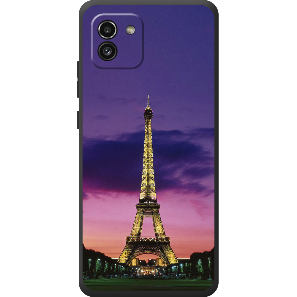 Чехол BoxFace Samsung Galaxy A03 (A035) Полночь в Париже Черный силикон (44031-up964-44507)