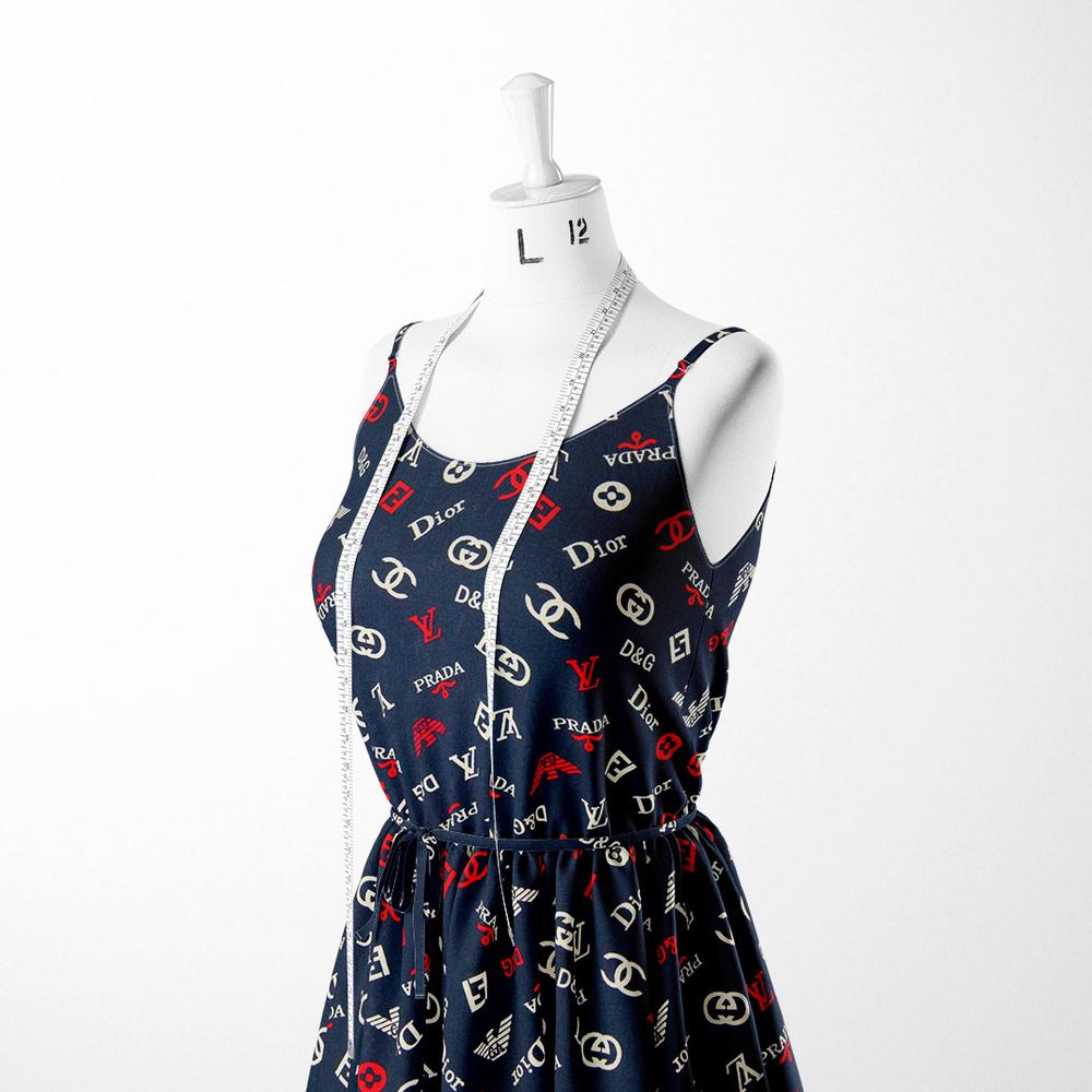 Ткань платевая вискоза штапель Бренд мульти 115 гр/м2 Темно-синий (18213) - фото 3