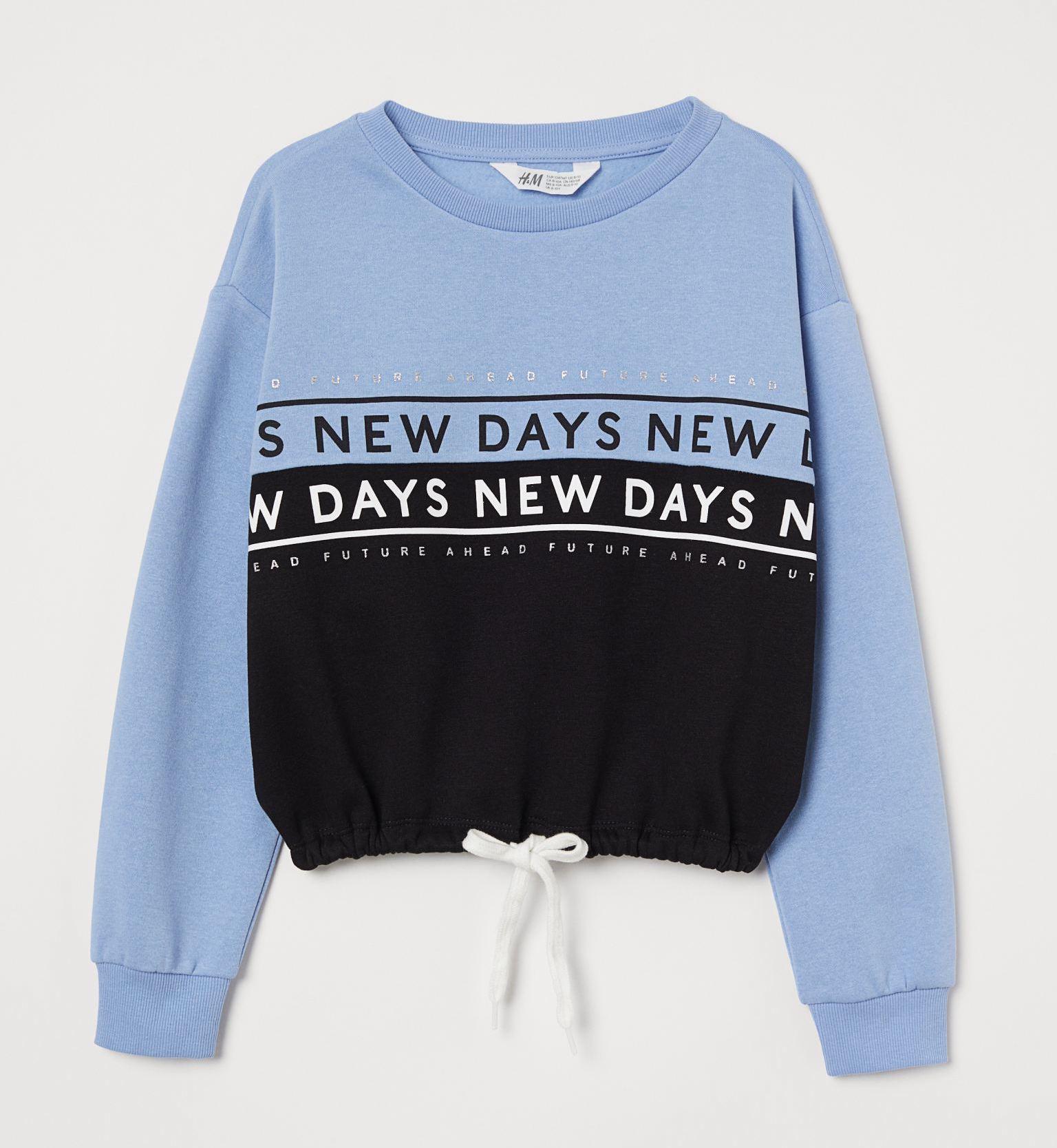 Свитшот для девочки H&M размер 158-164 Голубой / Черный (0926538004)