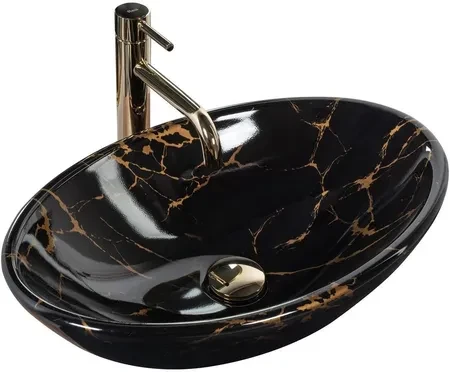 Умывальник Rea Pamela Black Marble Shiny (28793247)