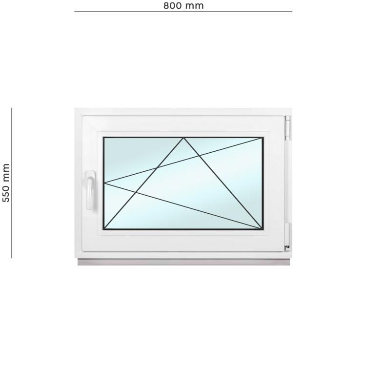 Вікно металопластикове Framex поворотно-відкидне з правим відкриттям 800х550 мм Білий - фото 2