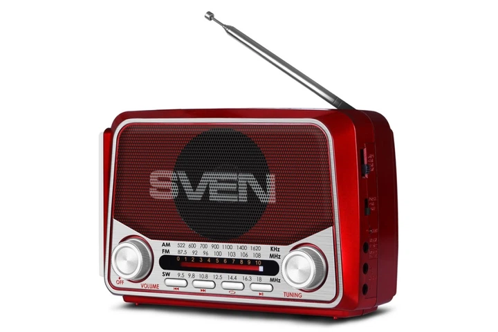 Радиоприемник SVEN SRP-525 Red FM/AM/SW USB microSD фонарик (525Red) Радиоприемник SVEN SRP-525 Red FM/AM/SW USB microSD фонарик (525Red)