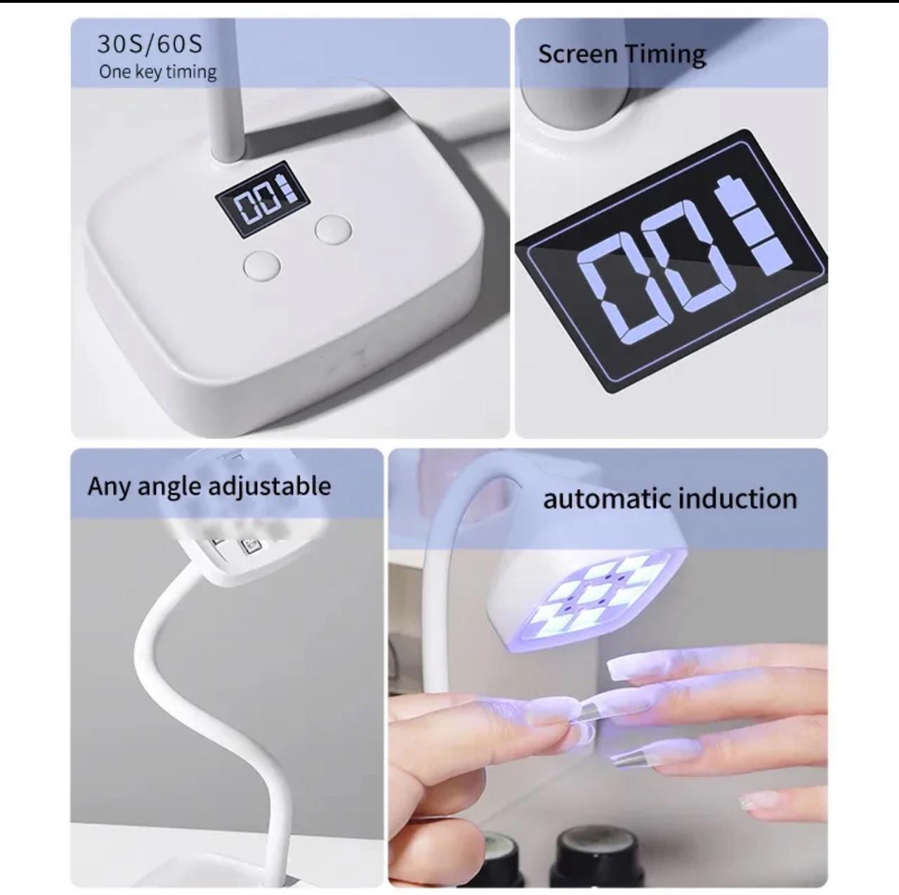 Лампа Led 6 для сушіння гель лаку на акумуляторі 1500 mAh 27 Вт - фото 5