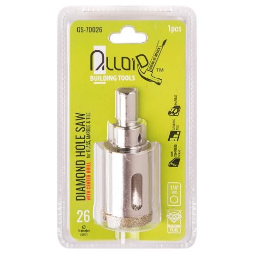 Свердло корончате алмазне Alloid по склу та керамміці 26 мм з центрувальним свердлом (GS-70026) - фото 2 Свердло корончате алмазне Alloid по склу та керамміці 26 мм з центрувальним свердлом (GS-70026) - фото 2