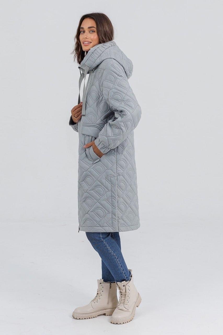 Куртка-пальто на флісі з рукавами-реглан р. 54 Блакитний (786c/54) - фото 3