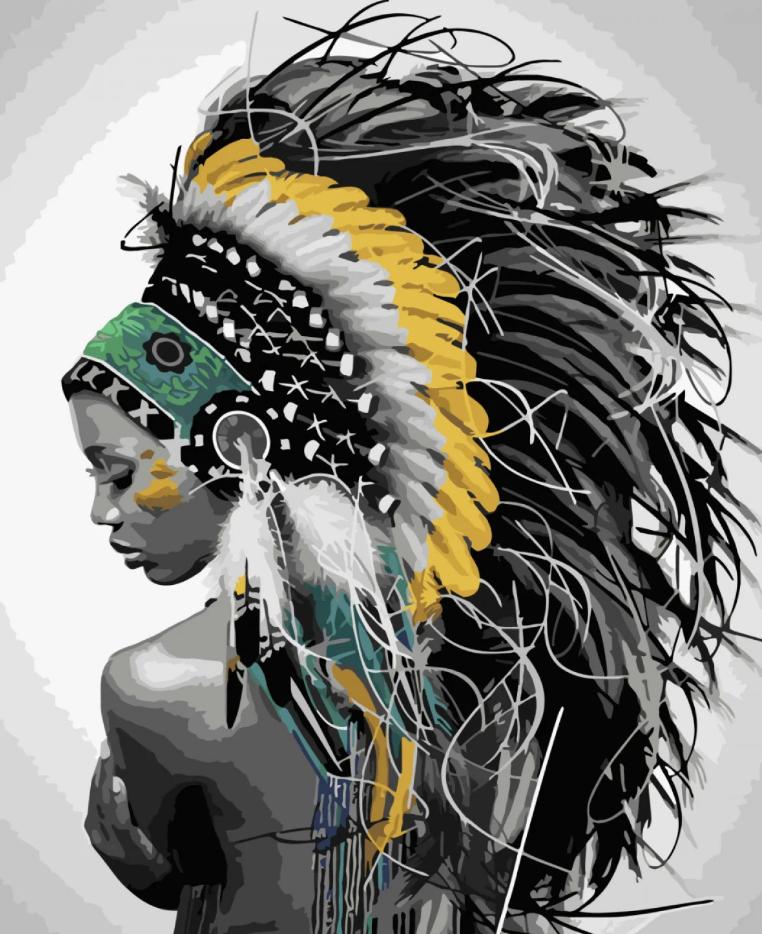 Картина по номерам Strateg Премиум Красота в перьях с лаком и уровнем 40x50 см (SY6749)