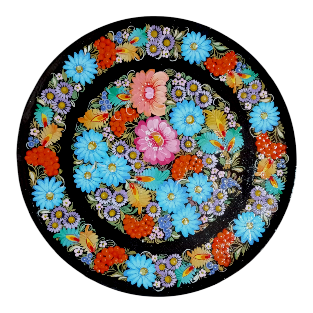 Тарілка декоративна настінна з петриківським розписом 38 см