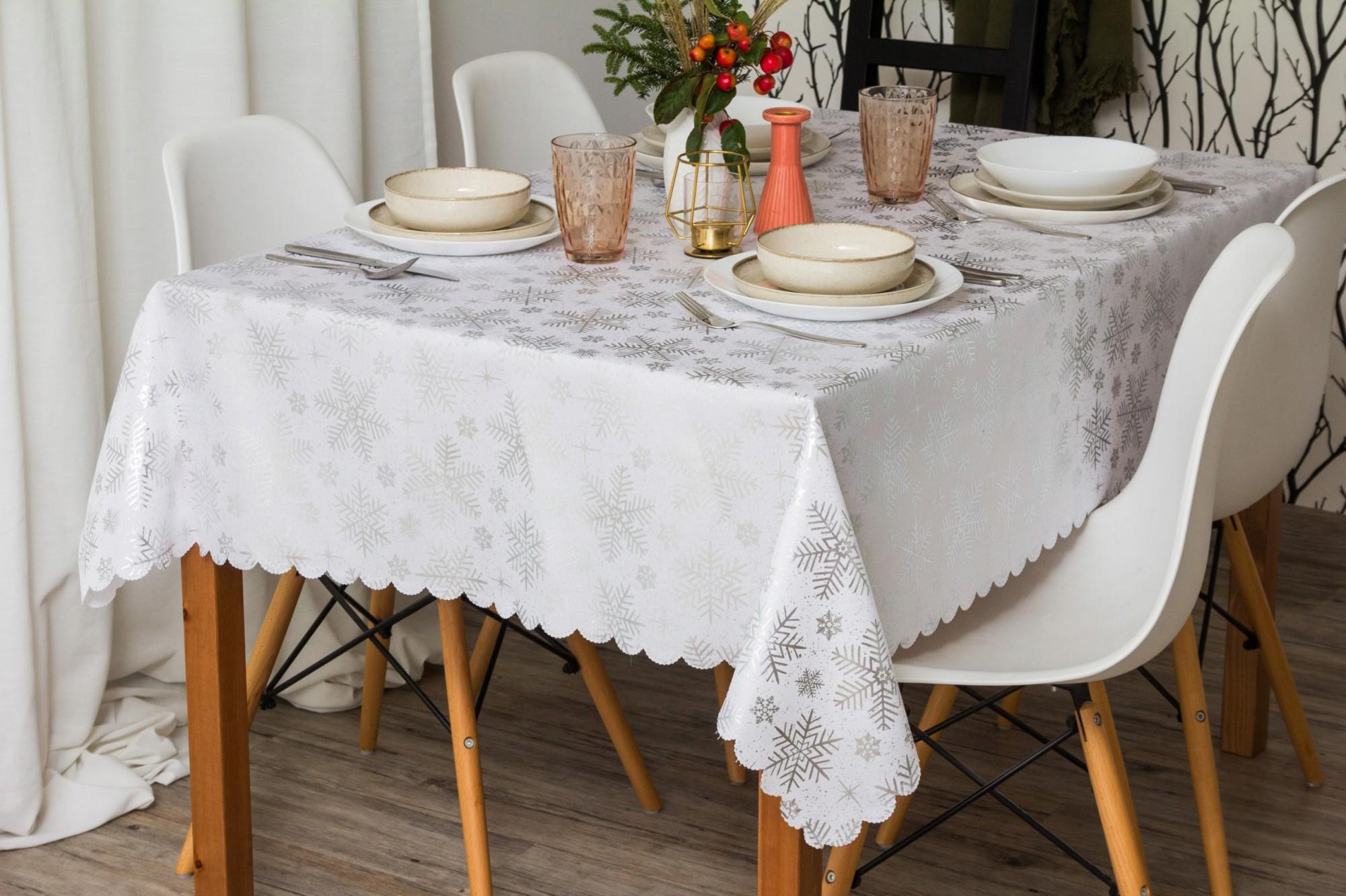 Скатерть Obrus ​​Снежинки 160x220 см (74328066)
