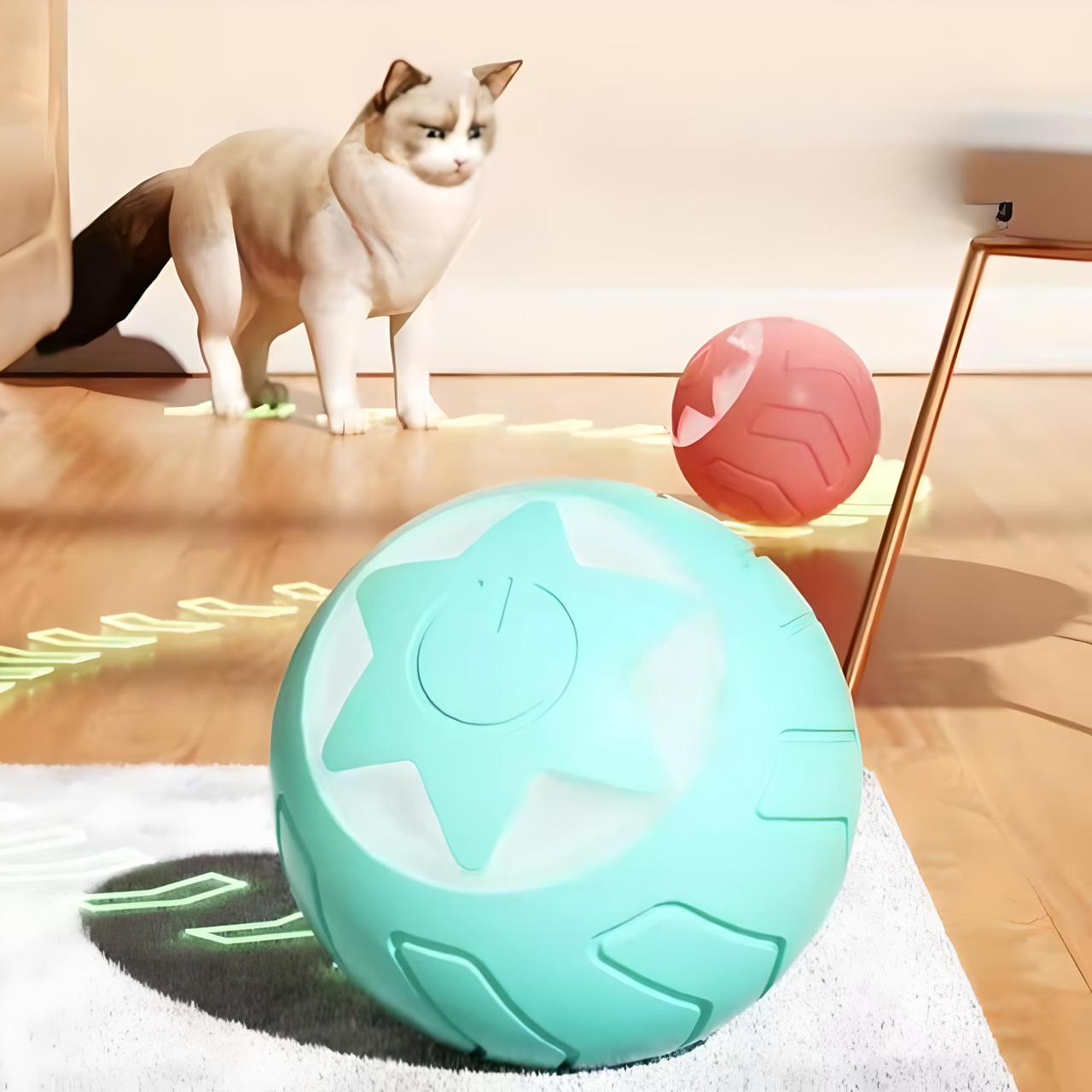 М'ячик кулька для котів USB smart зі світловою індикацією Blue (1920005438) - фото 4 М'ячик кулька для котів USB smart зі світловою індикацією Blue (1920005438) - фото 4