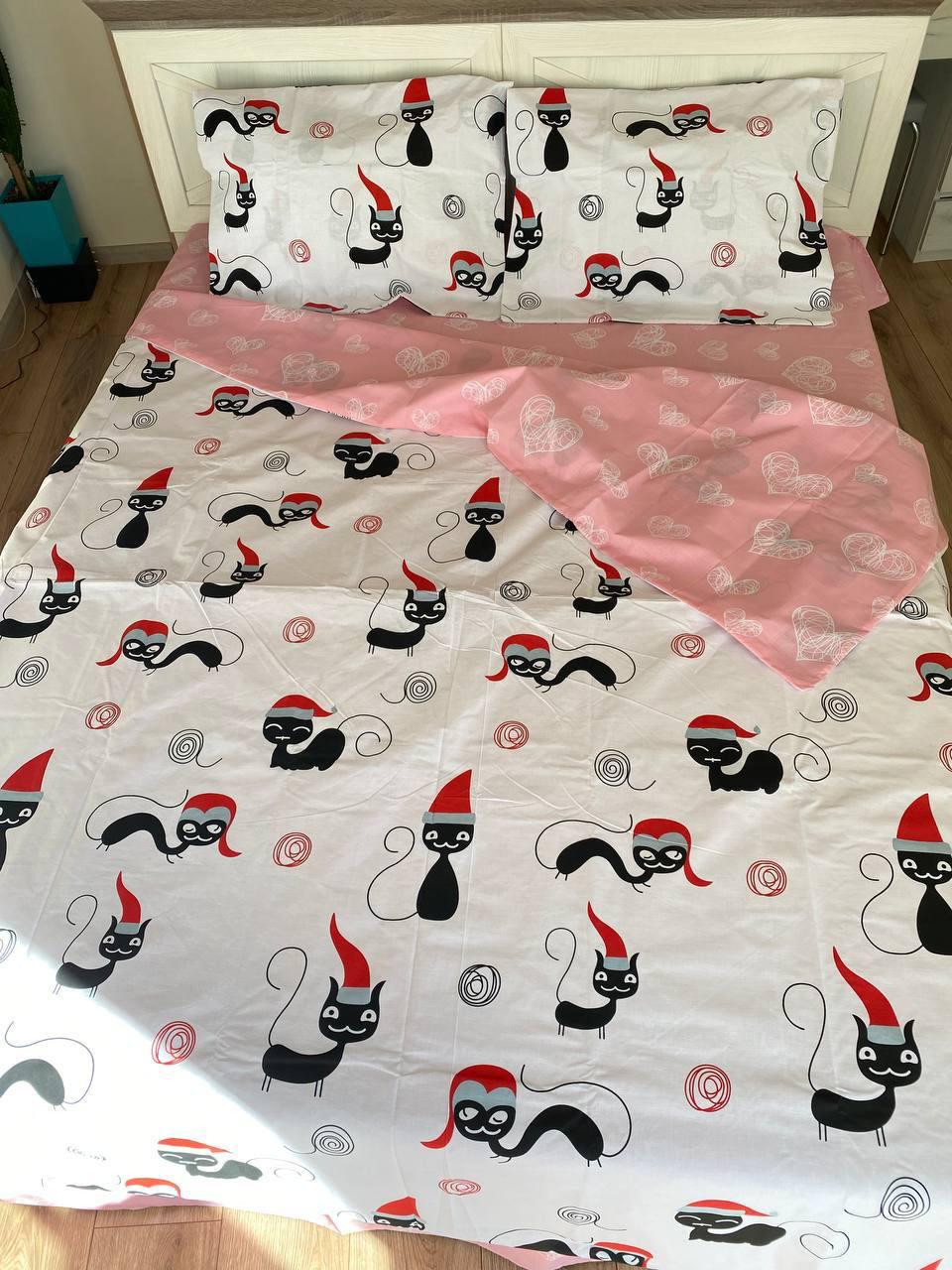 Комплект постельного белья Кот Санта полуторный (12920813)
