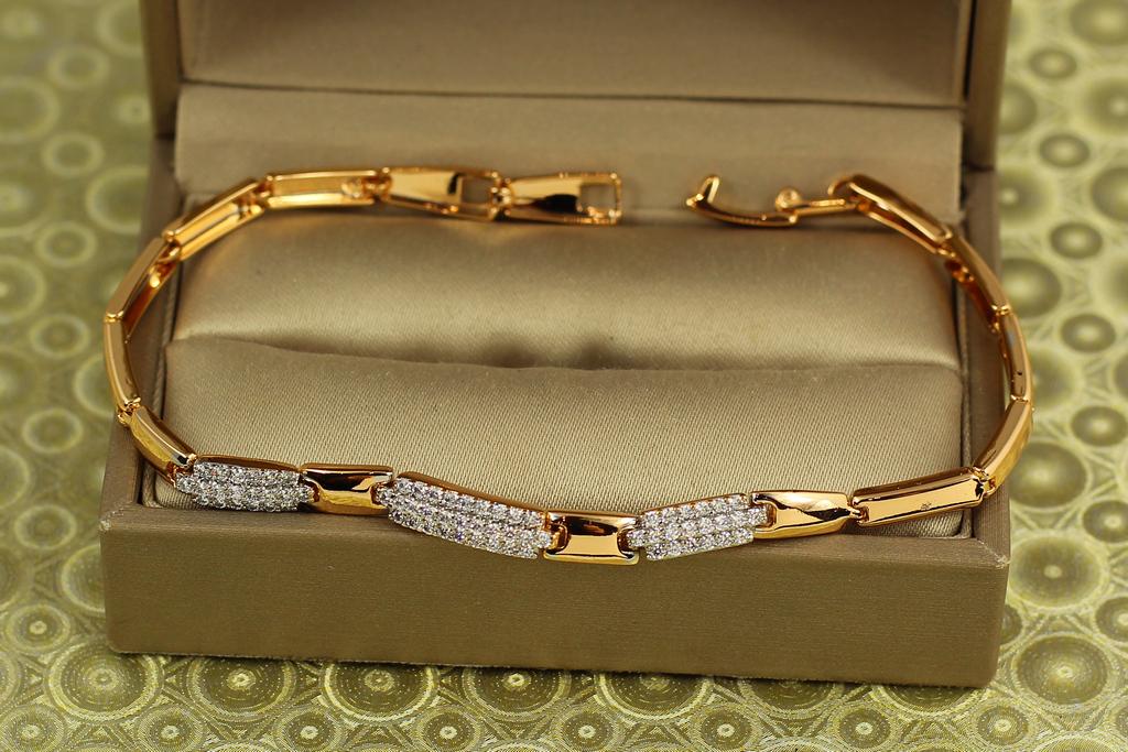 Браслет Xuping Jewelry Аврора с родием 18 см Золотистый