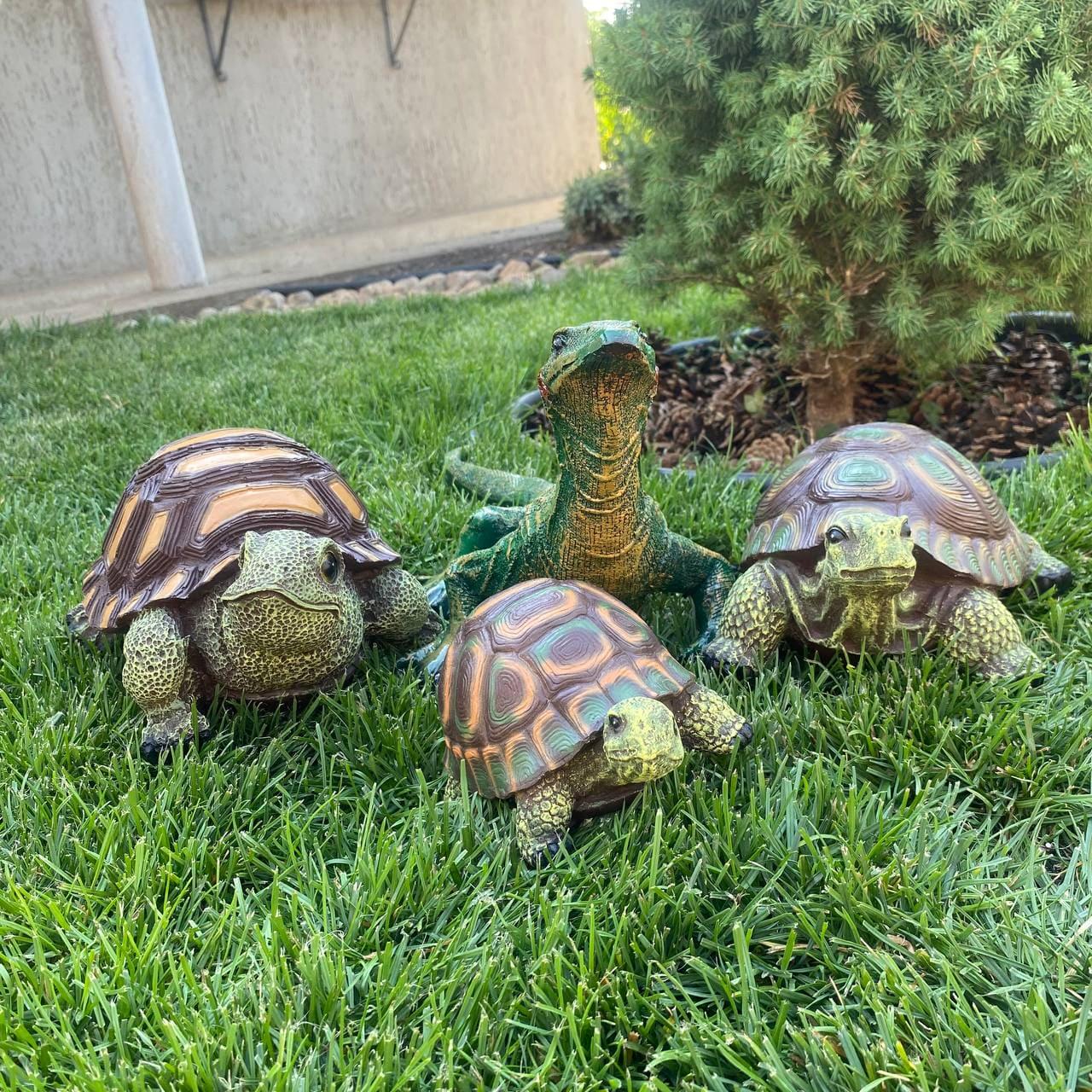 Комплект садовых фигур варан и семья черепах 4 шт. (4413) - фото 2