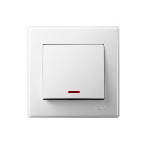 Выключатель одноклавишный с подсветкой Lezard Lesya Белый (00000013113)