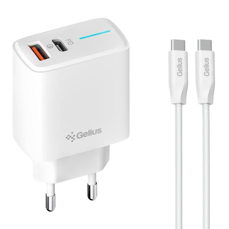 Зарядний пристрій Gelius Radiance 25W та кабель One 60W Type-C to Type-C Зарядний пристрій Gelius Radiance 25W та кабель One 60W Type-C to Type-C