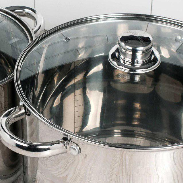 Набір каструль з кришками German Family GF-2038 нержавіюча сталь 6 пр. (GF-2038) - фото 4 Набір каструль з кришками German Family GF-2038 нержавіюча сталь 6 пр. (GF-2038) - фото 4