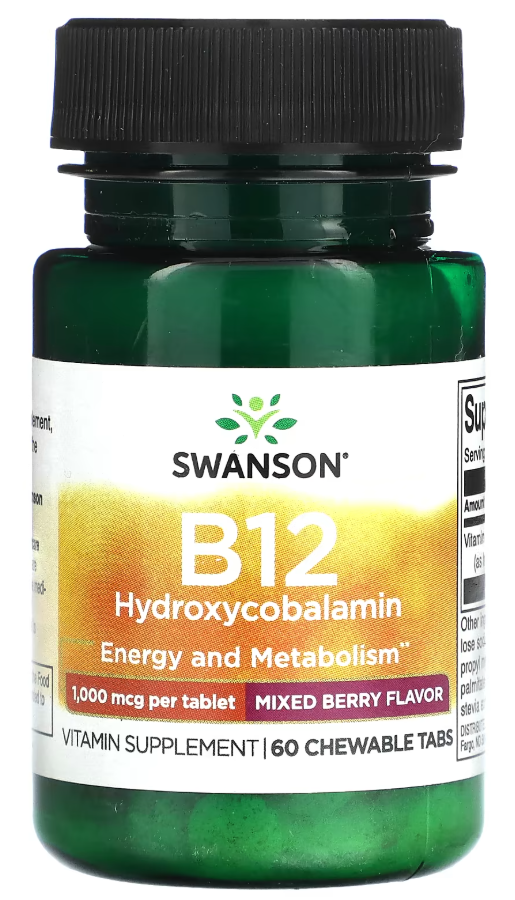 Витамин B12 Swanson B12 Mixed Berry 1000 мкг 60 жевательных таблеток