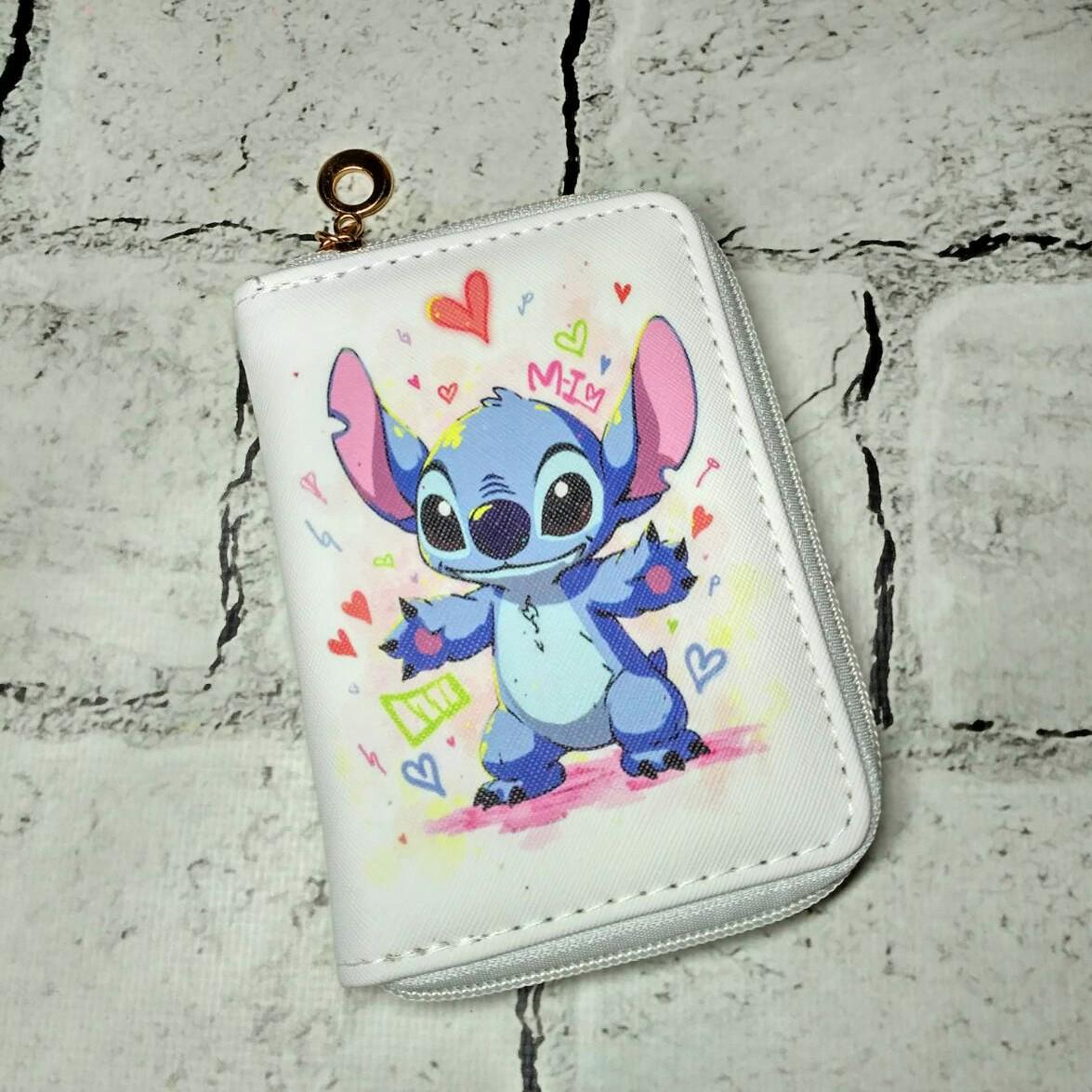 Кошелек детский для девочки на змейке Стич 12,5х9 см Белый (1229-4)