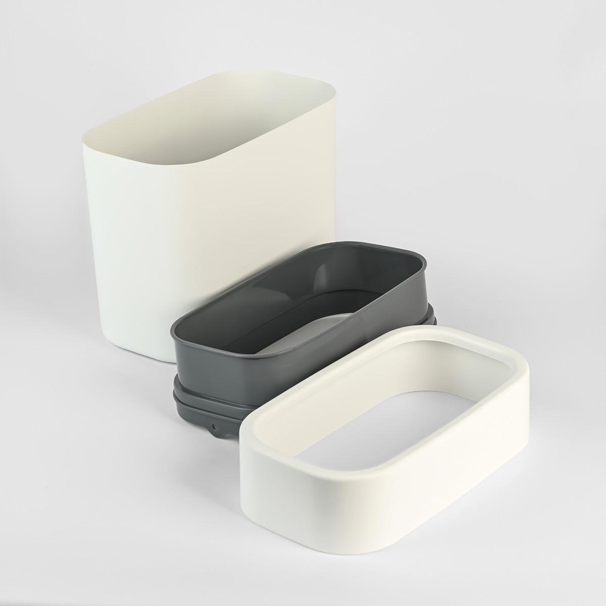 Ведро для мусора MVM MY HOME BIN-24 без крышки 10 л Белый/Серый (BIN-24 10L WHITE/GRAY) - фото 7