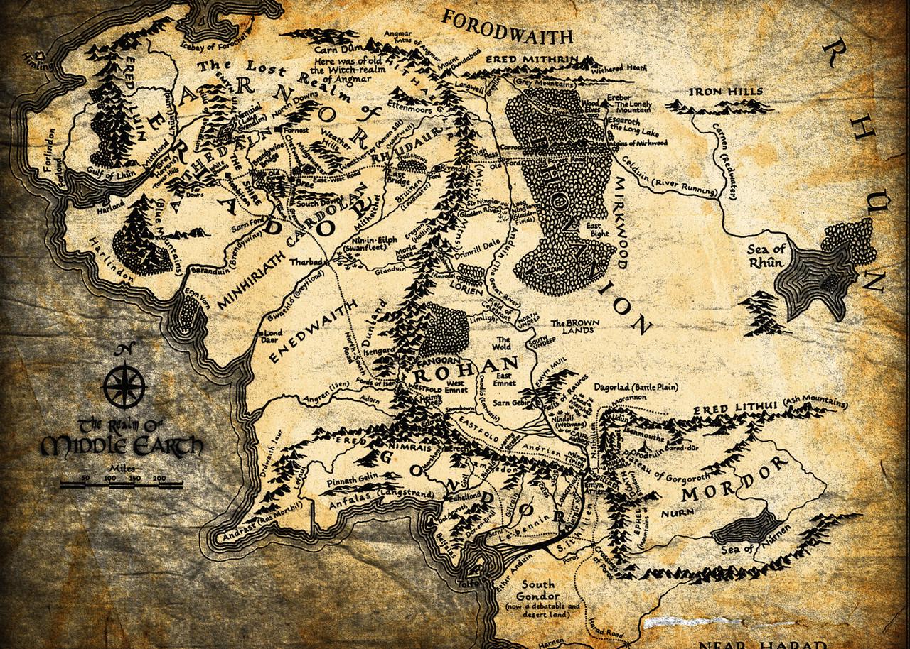 Картина постер Gee! The Lord of the Rings Властелин колец карта 60х40 см LR 09.110