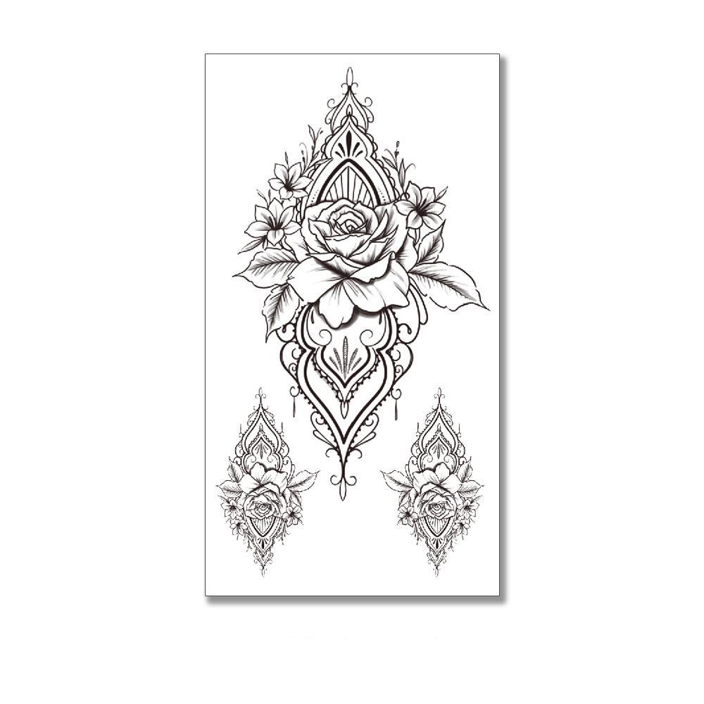 Тату тимчасове водостійке 3D велике Три троянди XQB-331 20х9 см (4506391)