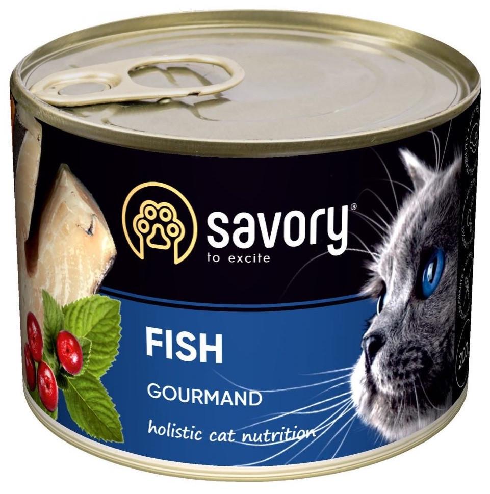 Корм полнорационный влажный для кошек Savory с рыбой 200 г (1789932296)