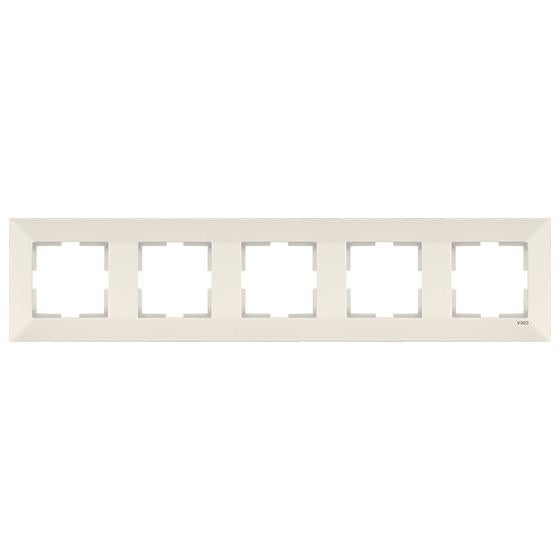 Рамка на 5 мест горизонтальная VIKO Meridian Кремовый (90979015-WH)