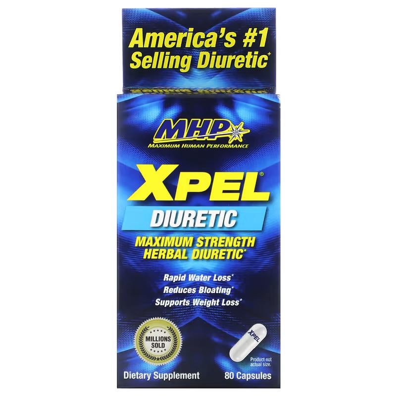 Средство мочегонное MHP XPEL Maximum Strength Herbal Diuretic 80 капсул