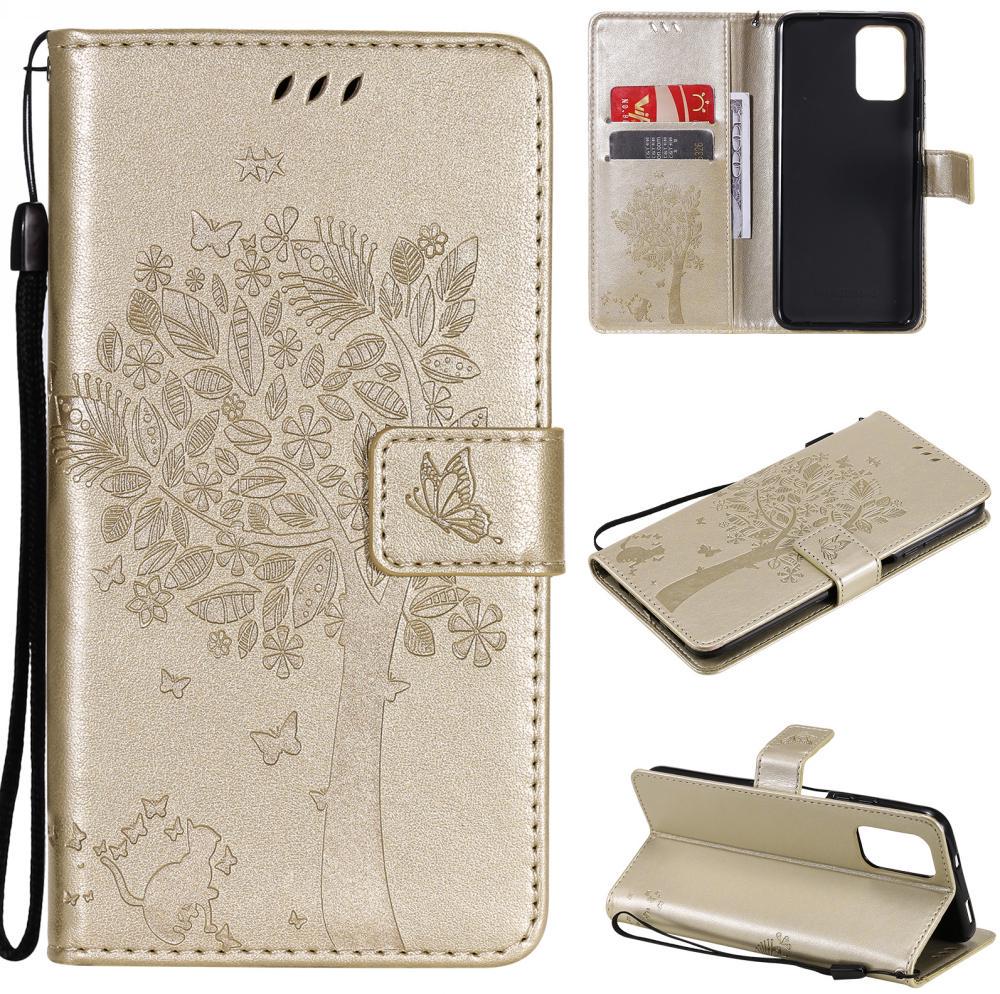 Чехол для Xiaomi Redmi 10 (рисунок кот и дерево) Gold (23757-2A)